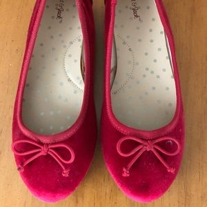 Girls Red Velvet Shoes